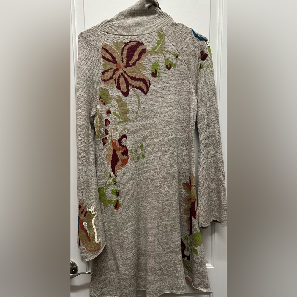 Anthropologie Knitted & Knotted Embroidered Petals Swing Dress NWOT Size small - Picture 8 of 9
